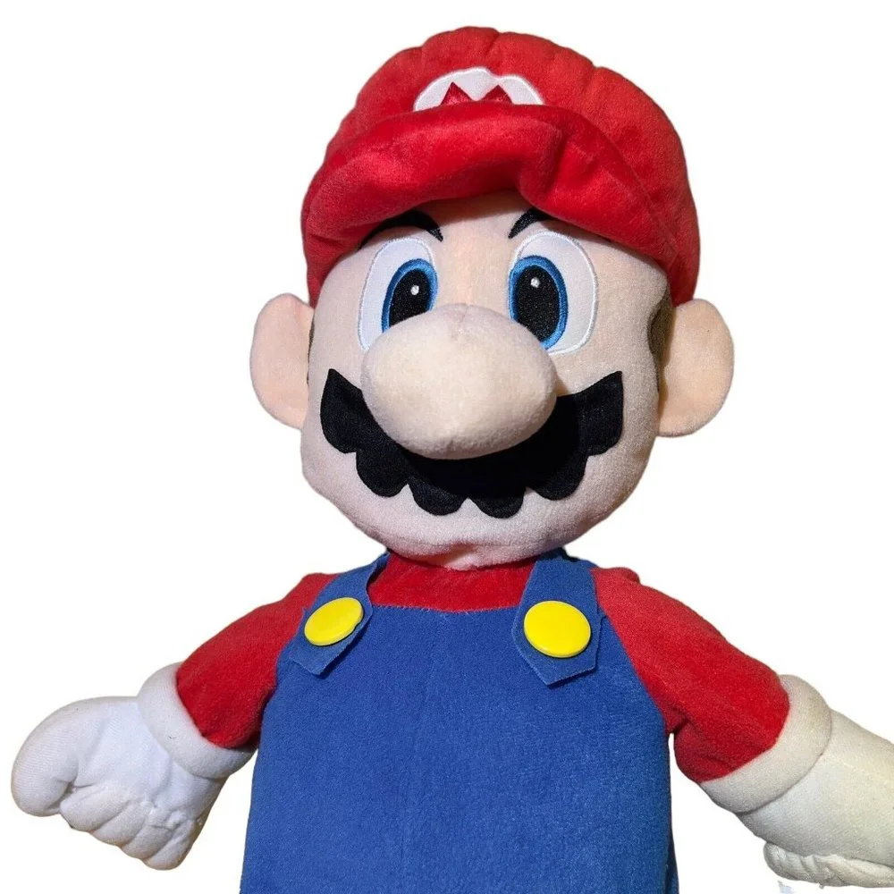 Nintendo Super Mario The Real Thing 22” Plush Pillow‎ Stuffed Toy Back Pocket